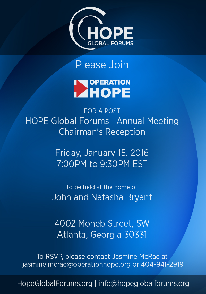 Chairman’s Reception | HOPE Global Forums | Presented by Operation HOPE ...
